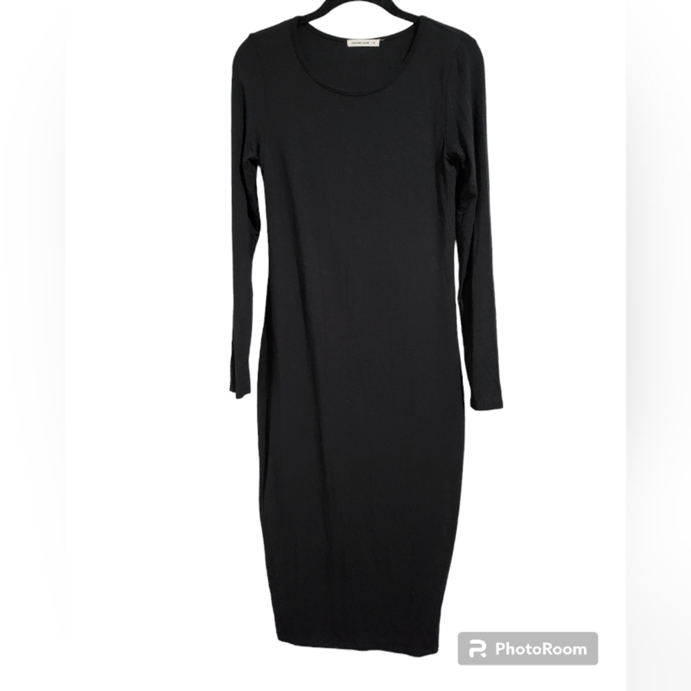 EUC Marine Layer Lexi Long Sleeve Knit Midi Dress Black size M
